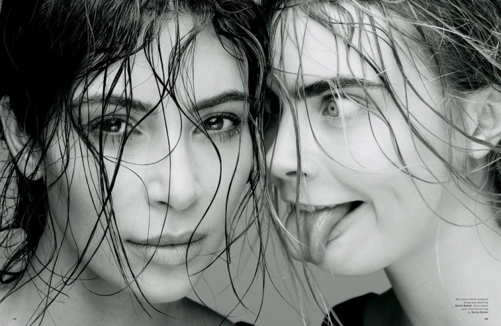 Kim Kardashian & Cara Delevingne en Love Magazine 01
