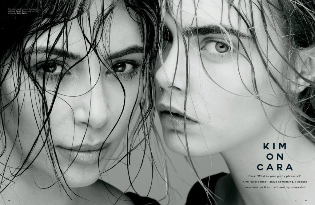 Kim Kardashian & Cara Delevingne en Love Magazine 02